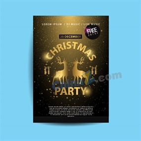 黑金圣诞海报矢量设计